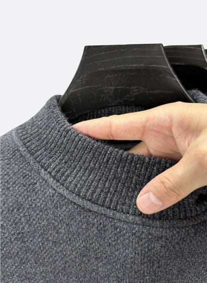 Fleece-Lined Chenille Mock Neck Sweater