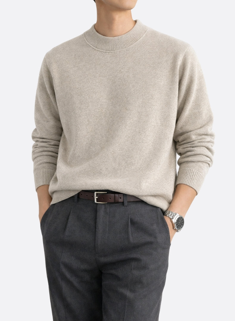 Fleece-Lined Chenille Mock Neck Sweater