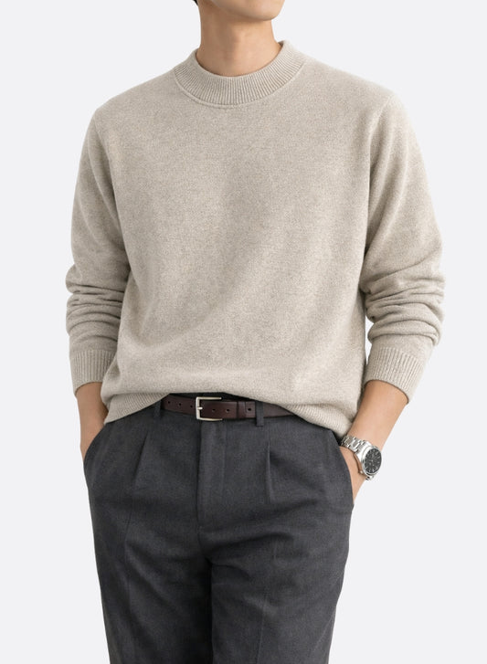 Fleece-Lined Chenille Mock Neck Sweater