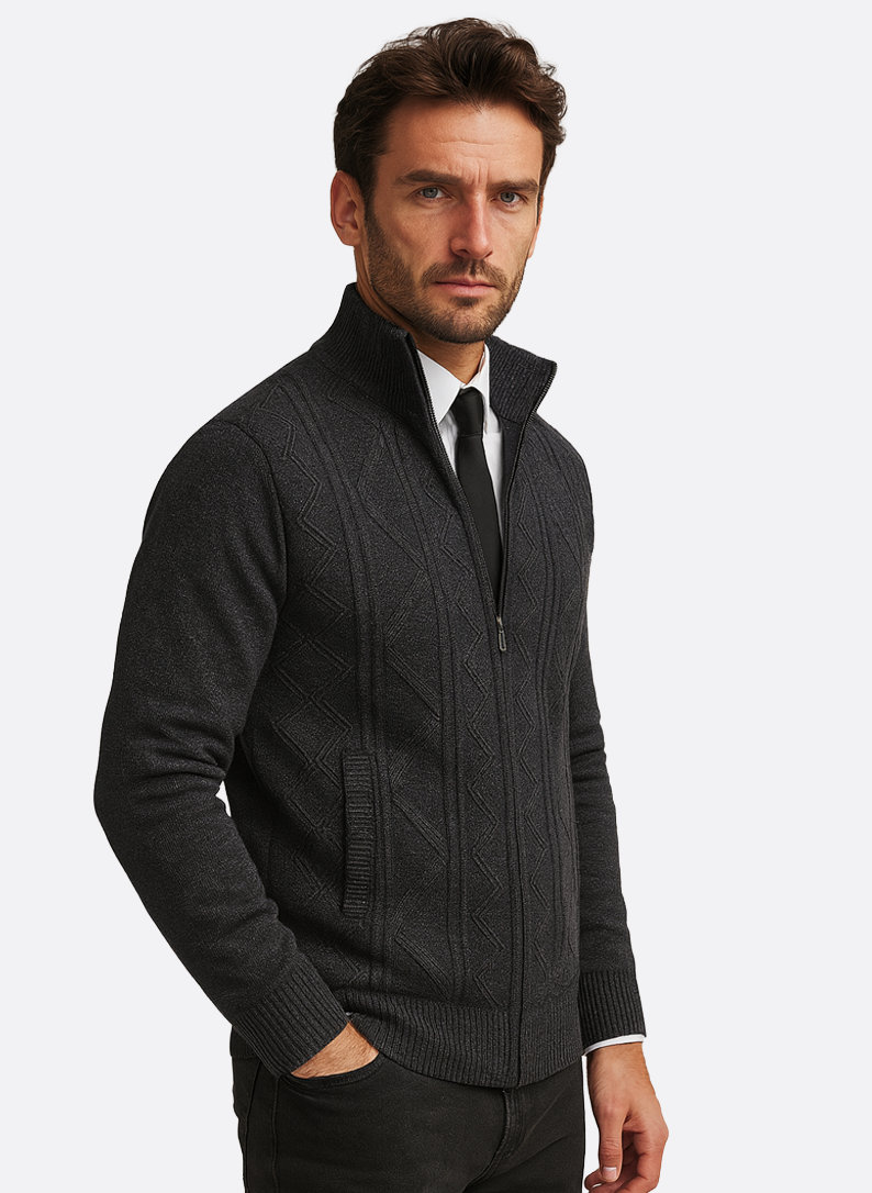 Winter Full-Zip Textured Jacket