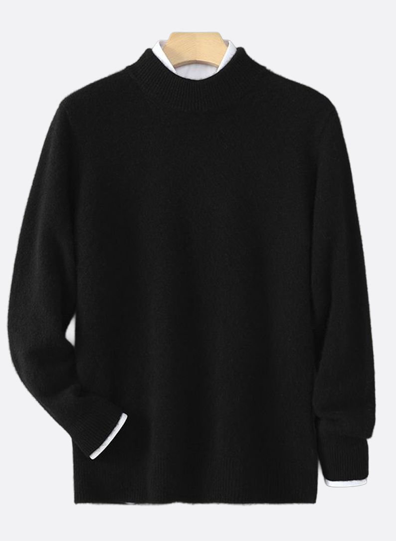 Mock-Neck Knit Sweater